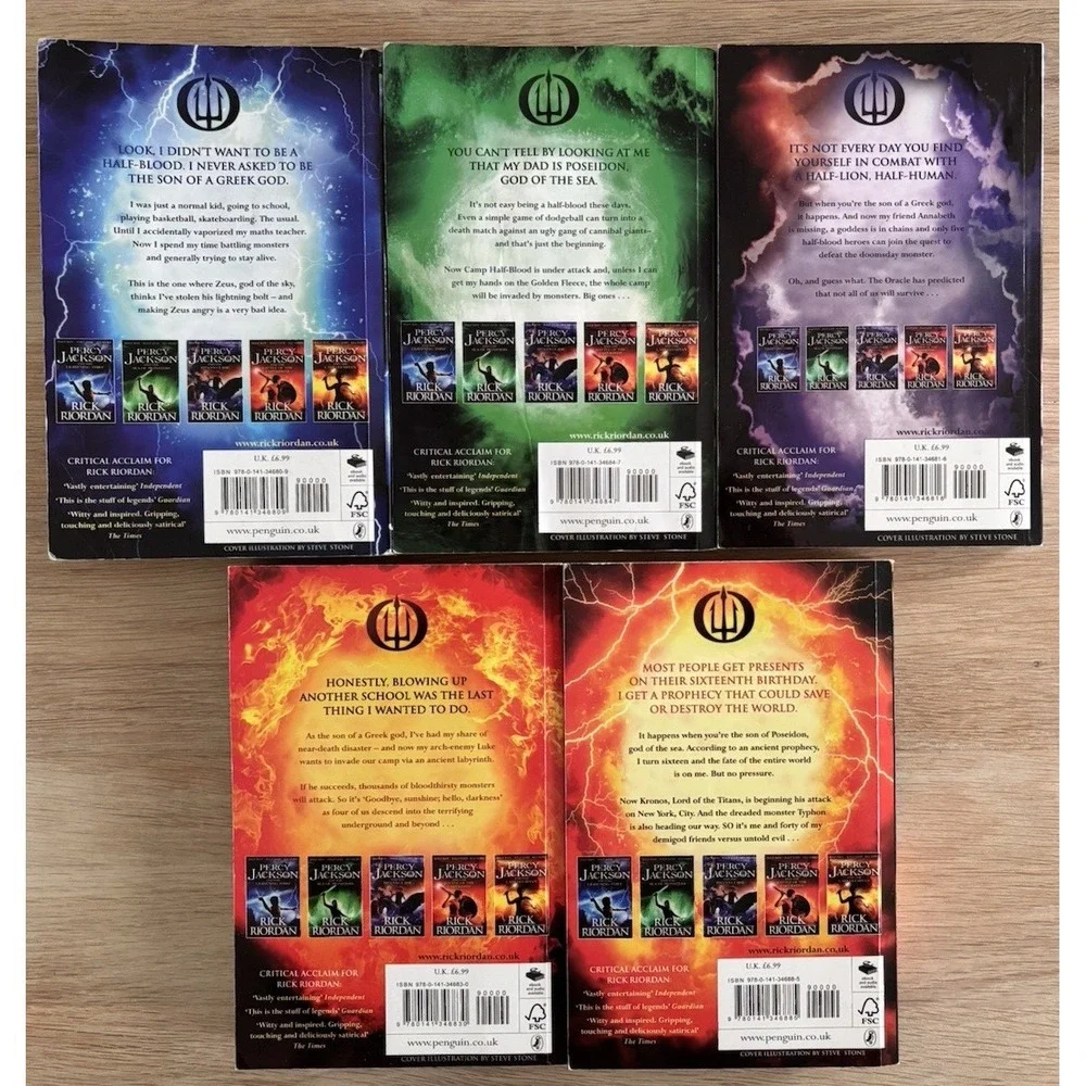 Percy Jackson Lot 5 Rick Riordan Sea Monsters Titan Curse Labyrinth Lightning +